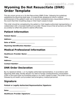 Blank Wyoming Do Not Resuscitate Order Form