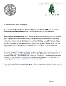 Fill Your Wyoming Management Template