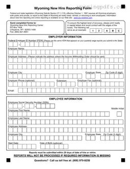 Fill Your Wyoming New Hire Reporting Template