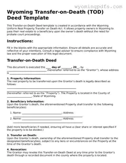 Blank Wyoming Transfer-on-Death Deed Form